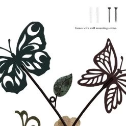 Hastings Home Garden Butterfly Metal Wall Art Decorative 3D Flowers For Modern Farmhouse - Hand-Painted Distressed Finish -Household Improvement Store GUEST ce3f65d4 992b 4d43 b85a 7e45a253d1a9