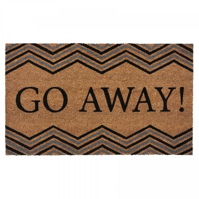 Kate Aurora "Go Away" Chevron Designed Coir Bristled Outdoor All Season Welcome Mat - 18"x30" 3 Kate Aurora "Go Away" Chevron Designed Coir Bristled Outdoor All Season Welcome Mat - 18"x30"