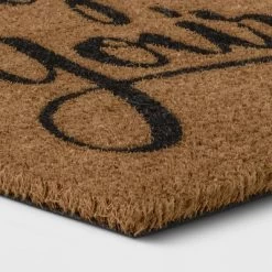 1'6"x2'6" Yay You're Here Coir Doormat Black/Beige - Threshold™