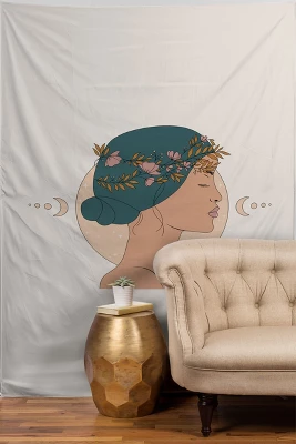 The Optimist Moon Gazing 60" X 80" Tapestry - Society6 3 The Optimist Moon Gazing 60" X 80" Tapestry - Society6