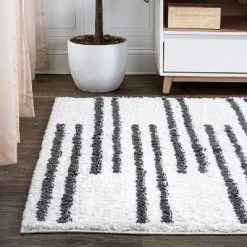Petra Stripe Geometric Shag Area Rug - JONATHAN Y 16 Petra Stripe Geometric Shag Area Rug - JONATHAN Y -Household Improvement Store GUEST d578ace6 c789 4f66 a47f f8907e7d29ba