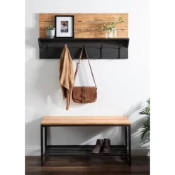 42" X 22" Samuels Decorative Wall Shelf With Hooks Rustic Brown/Black - Kate & Laurel All Things Decor 15 42" X 22" Samuels Decorative Wall Shelf With Hooks Rustic Brown/Black - Kate & Laurel All Things Decor -Household Improvement Store GUEST d64e9c4d c221 464f b38f 6638939b94b5
