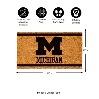 Evergreen University Of Michigan Logo Turf Mat, Brown- 28 X 16 Inches Indoor Outdoor Doormat 4 Evergreen University Of Michigan Logo Turf Mat, Brown- 28 X 16 Inches Indoor Outdoor Doormat - Image 2