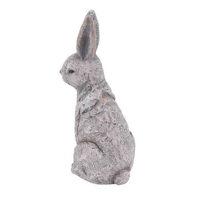 20" X 11" Magnesium Oxide Country Rabbit Garden Sculpture Gray - Olivia & May 8 20" X 11" Magnesium Oxide Country Rabbit Garden Sculpture Gray - Olivia & May - Image 6