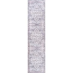 Didim Boho Gray Medallion Washable Area Rug - JONATHAN Y