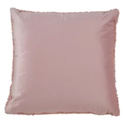 18"x18" Faux Fur Square Pillow Cover Pink - Saro Lifestyle