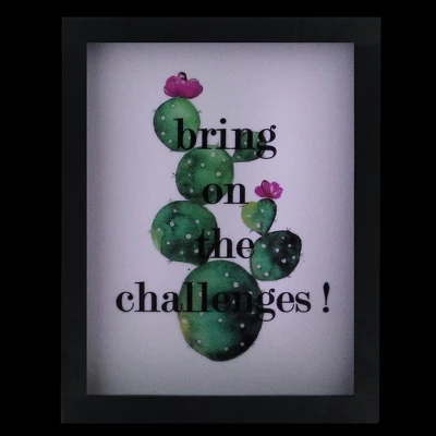 Northlight LED Lighted 'Bring On The Challenges' Cactus Framed Light Box 9" X 7" 4 Northlight LED Lighted 'Bring On The Challenges' Cactus Framed Light Box 9" X 7" - Image 2