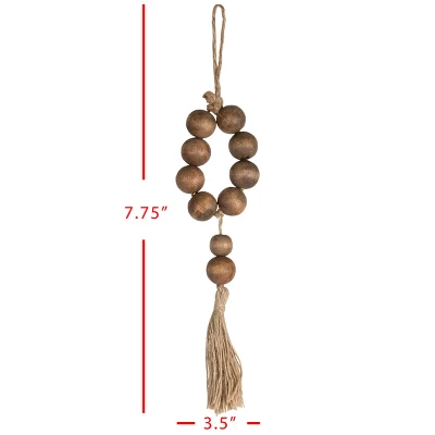 Natural Wood & Jute Beaded Tassel - Foreside Home & Garden 8 Natural Wood & Jute Beaded Tassel - Foreside Home & Garden - Image 6