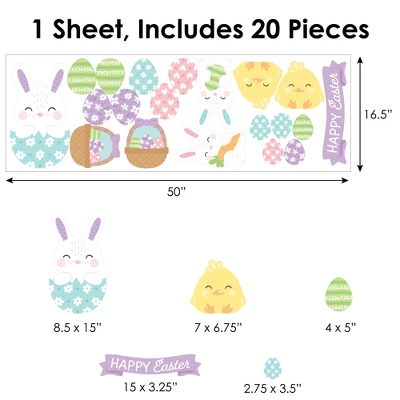 Big Dot Of Happiness Spring Easter Bunny - Peel And Stick Nursery And Home Decor Vinyl Wall Art Stickers - Wall Decals - Set Of 20 8 Big Dot Of Happiness Spring Easter Bunny - Peel And Stick Nursery And Home Decor Vinyl Wall Art Stickers - Wall Decals - Set Of 20 - Image 6