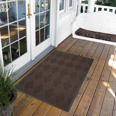 3'x4' Solid Diamond Doormat Brown - HomeTrax 3 3'x4' Solid Diamond Doormat Brown - HomeTrax
