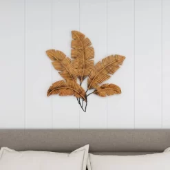 Metal Leaf Clutter Palm Wall Decor With Distressed Textured Brown - Olivia & May 20 Metal Leaf Clutter Palm Wall Decor With Distressed Textured Brown - Olivia & May -Household Improvement Store GUEST e4530cad 9011 4a83 81ca 2ee4943eb6a6