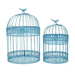 Set Of 2 Metal 15.6" Country Cottage Birdcage - Olivia & May 16 Set Of 2 Metal 15.6" Country Cottage Birdcage - Olivia & May -Household Improvement Store GUEST e5d1d9b0 4ccc 4d0e add1 380c847e746e