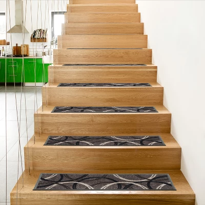 World Rug Gallery Moden Wavy Circles Non-Slip Stair Treads 8 World Rug Gallery Moden Wavy Circles Non-Slip Stair Treads - Image 6
