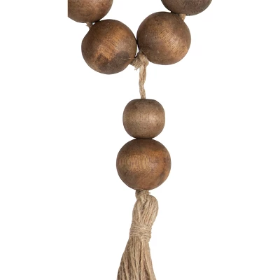 Natural Wood & Jute Beaded Tassel - Foreside Home & Garden 4 Natural Wood & Jute Beaded Tassel - Foreside Home & Garden - Image 2
