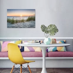 Beautiful Sunset At The Beach By Jan Becke Unframed Wall Canvas - ICanvas