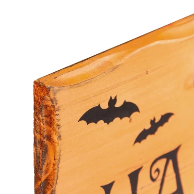 Northlight 24" Wooden 'Happy Halloween' Wall Sign With Bats 4 Northlight 24" Wooden 'Happy Halloween' Wall Sign With Bats - Image 2