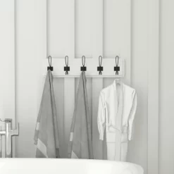 Flash Furniture Daly Wall Mounted 24 Inch Solid White Solid Pine Wood Storage Rack With 5 Hooks For Entryway, Kitchen, Bathroom 15 Flash Furniture Daly Wall Mounted 24 Inch Solid White Solid Pine Wood Storage Rack With 5 Hooks For Entryway, Kitchen, Bathroom -Household Improvement Store GUEST ecd094fe 3fa1 4898 9f07 d0dad466dd6e