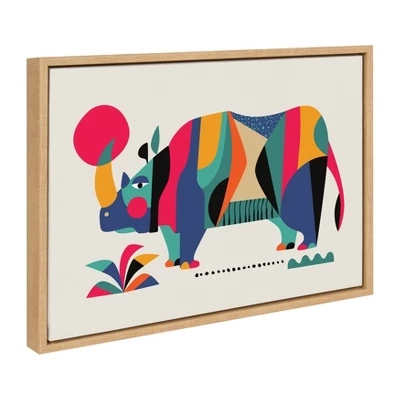 18" X 24" Sylvie Rhinoceros Framed Canvas Wall Art By Rachel Lee Natural - Kate And Laurel 3 18" X 24" Sylvie Rhinoceros Framed Canvas Wall Art By Rachel Lee Natural - Kate And Laurel