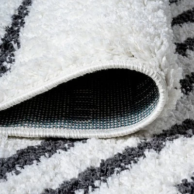 Petra Stripe Geometric Shag Area Rug - JONATHAN Y 11 Petra Stripe Geometric Shag Area Rug - JONATHAN Y - Image 9