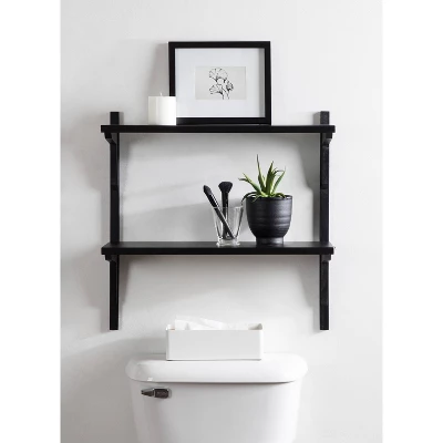 24" X 8" X 24" Meridien Wood Wall Shelf Black - Kate & Laurel All Things Decor 9 24" X 8" X 24" Meridien Wood Wall Shelf Black - Kate & Laurel All Things Decor - Image 7