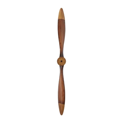 48" X 4" Metal Airplane Propeller 2 Blade Wall Decor With Aviation Detailing Brown - Olivia & May 6 48" X 4" Metal Airplane Propeller 2 Blade Wall Decor With Aviation Detailing Brown - Olivia & May - Image 4