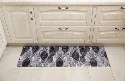 J&V TEXTILES 20" X 55" Oversized Cushioned Anti-Fatigue Kitchen Runner Mat (Black Geo) 3 J&V TEXTILES 20" X 55" Oversized Cushioned Anti-Fatigue Kitchen Runner Mat (Black Geo)