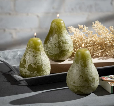 Moss Timber Pear Candles - Set Of 3 3 Moss Timber Pear Candles - Set Of 3