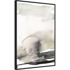 23" X 33" Horizon Triptych III By Jennifer Goldberger Framed Canvas Wall Art Print Black - Amanti Art