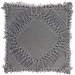 18"x18" Diamond Square Throw Pillow With Fringe - Nicole Curtis -Household Improvement Store GUEST fb55ddf4 6a9b 4d41 8a06 9d950d0ef15c