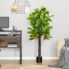 HOMCOM 5FT Artificial Fiddle Leaf Fig Tree, Faux Decorative Plant In Nursery Pot For Indoor Or Outdoor Décor 2 HOMCOM 5FT Artificial Fiddle Leaf Fig Tree, Faux Decorative Plant In Nursery Pot For Indoor Or Outdoor Décor -Household Improvement Store GUEST fd0190c6 a277 4907 9bb4 47647457bbb5