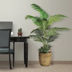60" X 36" Artificial Areca Palm In Basket With Handles - LCG Florals -Household Improvement Store GUEST fd8e7a43 7731 48fb 8db4 0de1e5a1a3ff