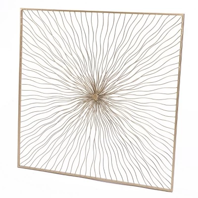 LuxenHome Gold Abstract Flower Square Metal Wall Art 8 LuxenHome Gold Abstract Flower Square Metal Wall Art - Image 6